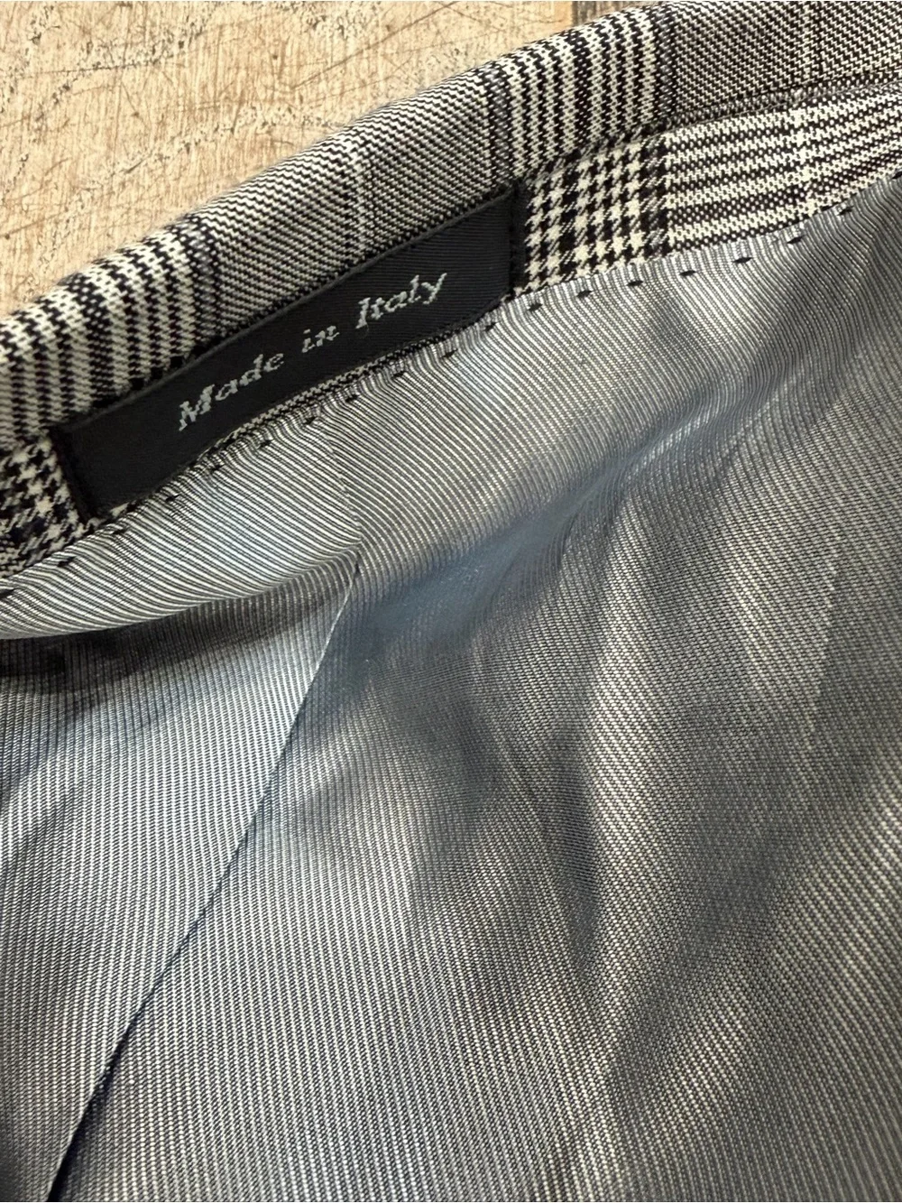 Tiglio Luxe Gray Glen Plaid Blazer Sport Coat Super 150s Wool Biella Italy 38S
